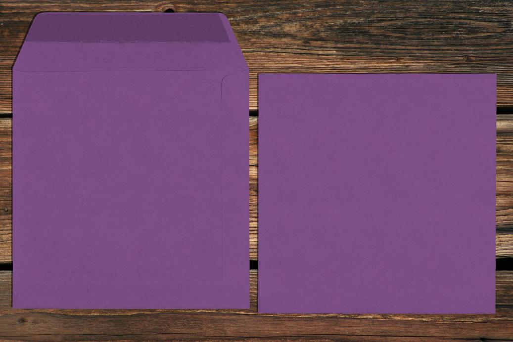 Versandtaschen 170x170 mm Nassklebend Violett 120 g/qm